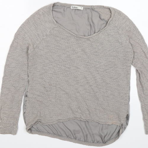 Cubus Womens Grey  Knit Pullover Jumper Size M  - satin back