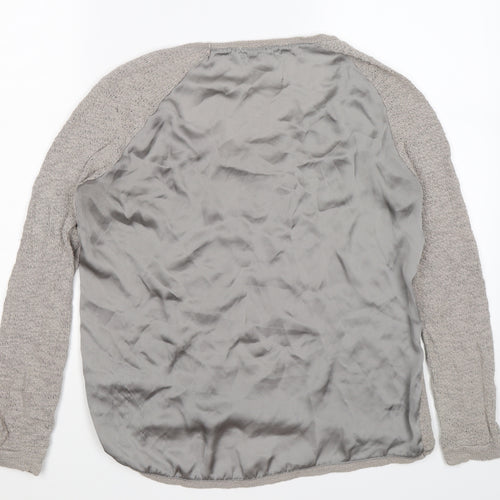Cubus Womens Grey  Knit Pullover Jumper Size M  - satin back