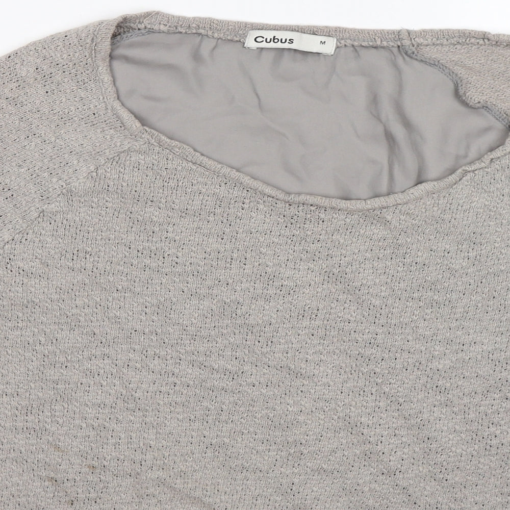 Cubus Womens Grey  Knit Pullover Jumper Size M  - satin back