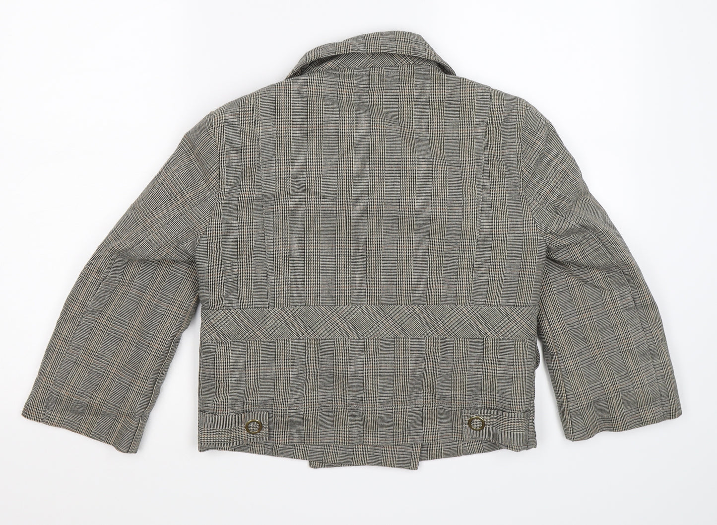 Moto Womens Grey Check Knit Jacket  Size 10