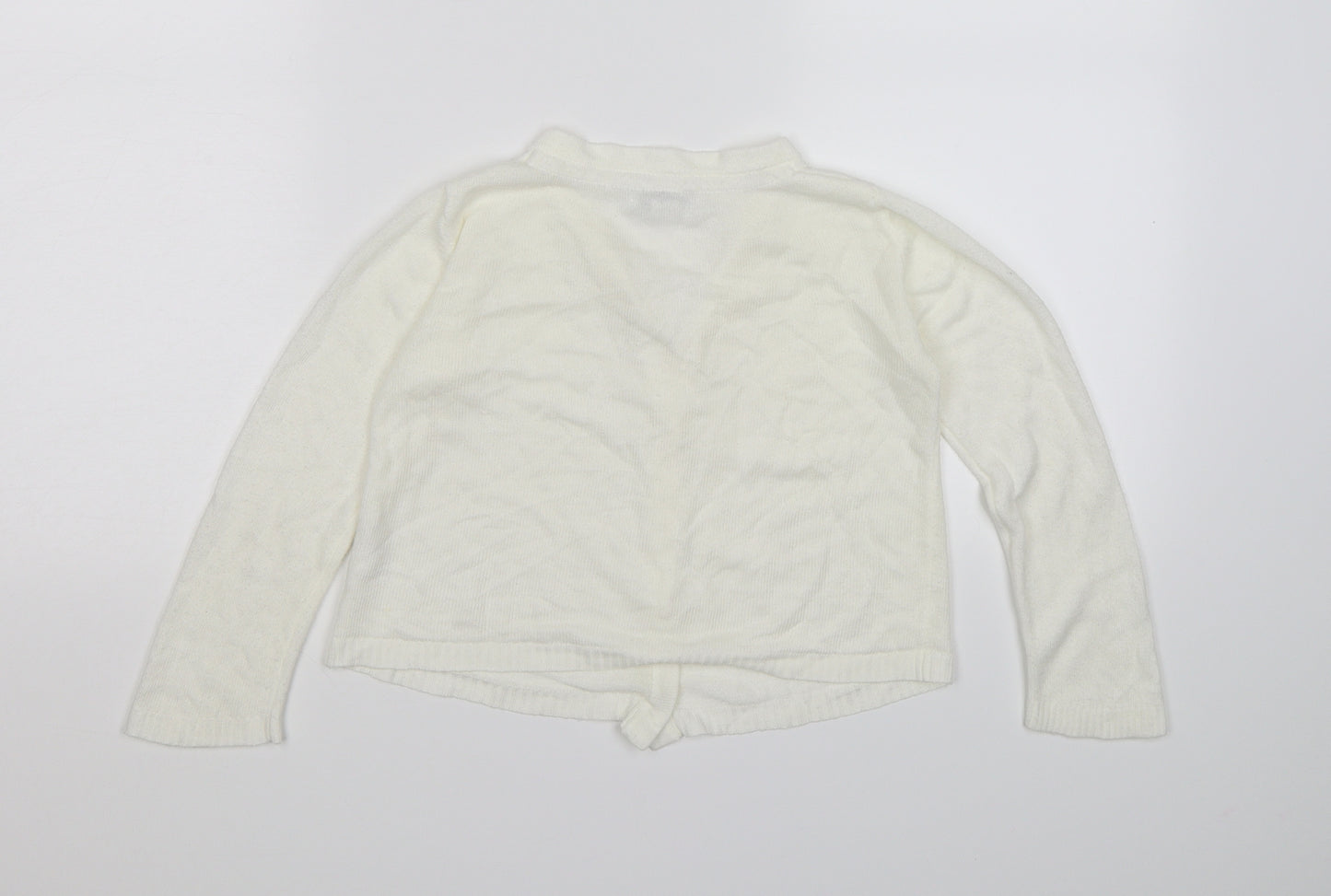 Primark Girls White   Cardigan Jumper Size 6-7 Years