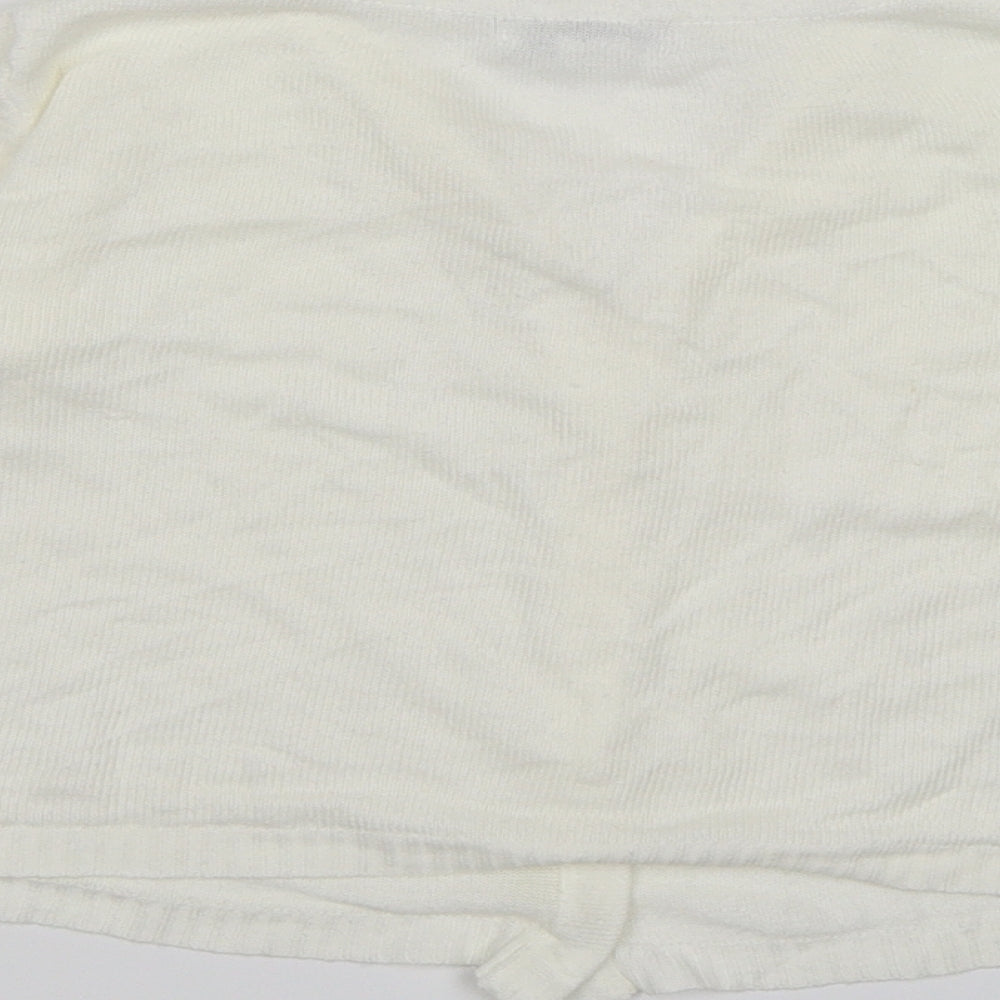 Primark Girls White   Cardigan Jumper Size 6-7 Years