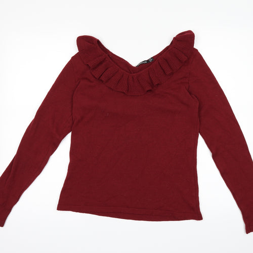 Boohoo Womens Red   Cardigan Jumper Size 10