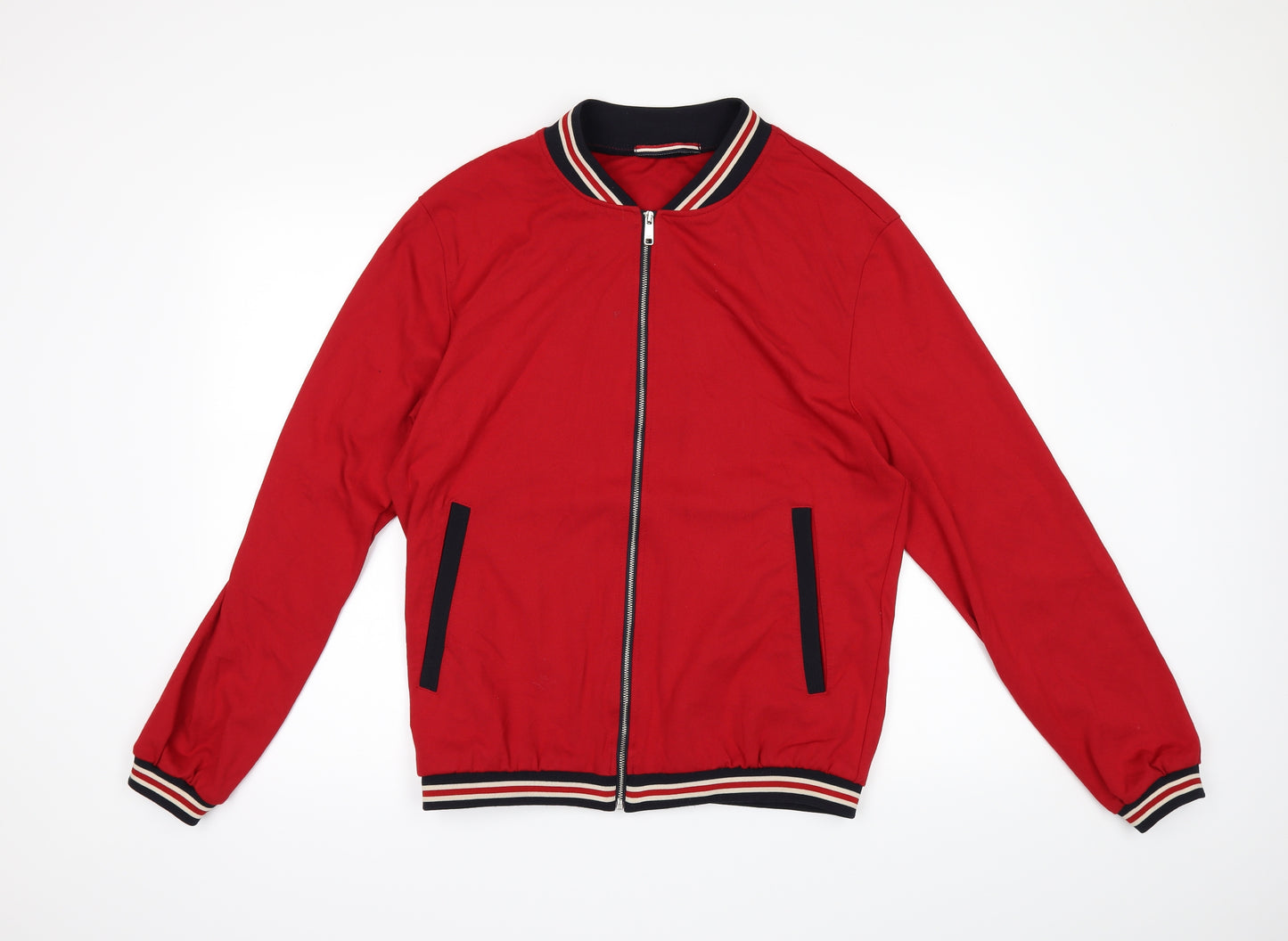 Zara Mens Red   Full Zip Jumper Size XL