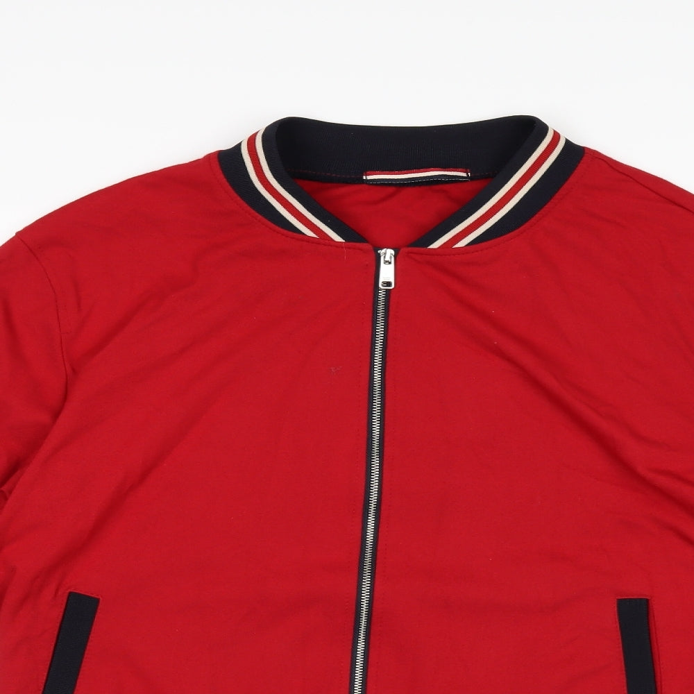 Zara Mens Red   Full Zip Jumper Size XL