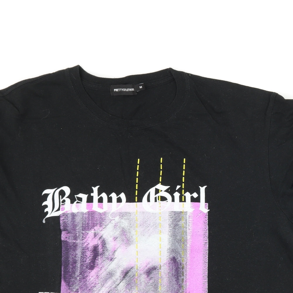 PRETTYLITTLETHING Womens Black   Basic T-Shirt Size M  - baby girl