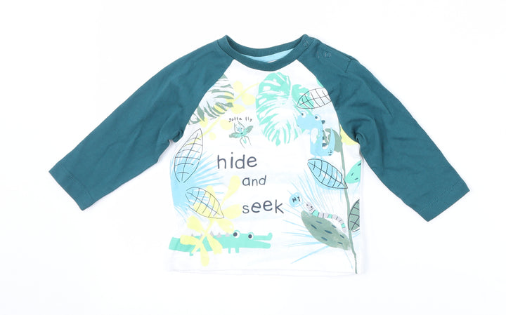 Nutmeg Boys Green   Basic T-Shirt Size 6-9 Months  - Graphic