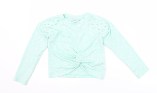 Matalan Girls Blue   Pullover Jumper Size 5 Years  - Twist front