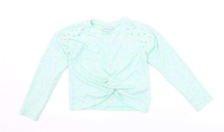 Matalan Girls Blue   Pullover Jumper Size 5 Years  - Twist front