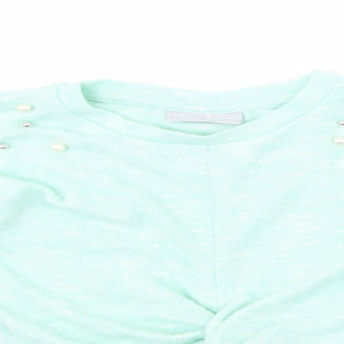 Matalan Girls Blue   Pullover Jumper Size 5 Years  - Twist front