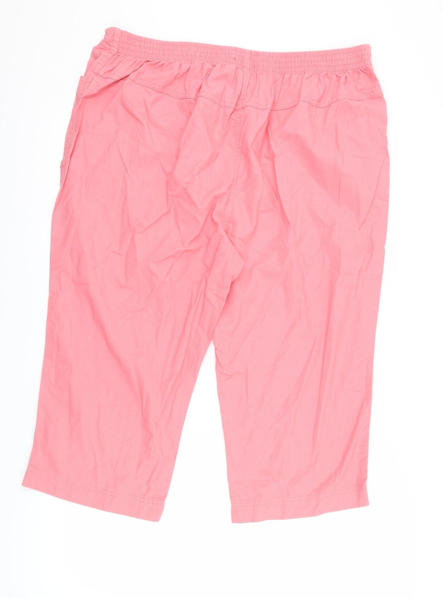 BM Collection Womens Pink   Cropped Trousers Size 20 L20 in