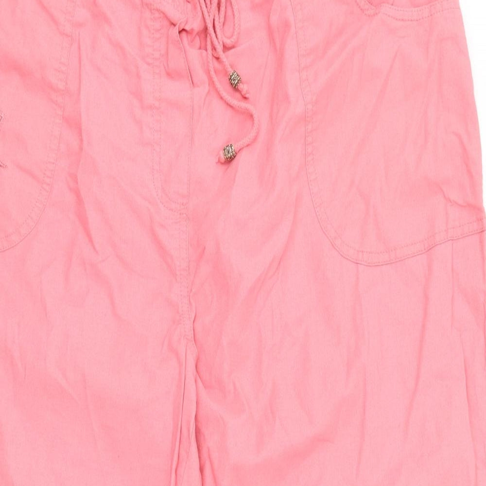 BM Collection Womens Pink   Cropped Trousers Size 20 L20 in