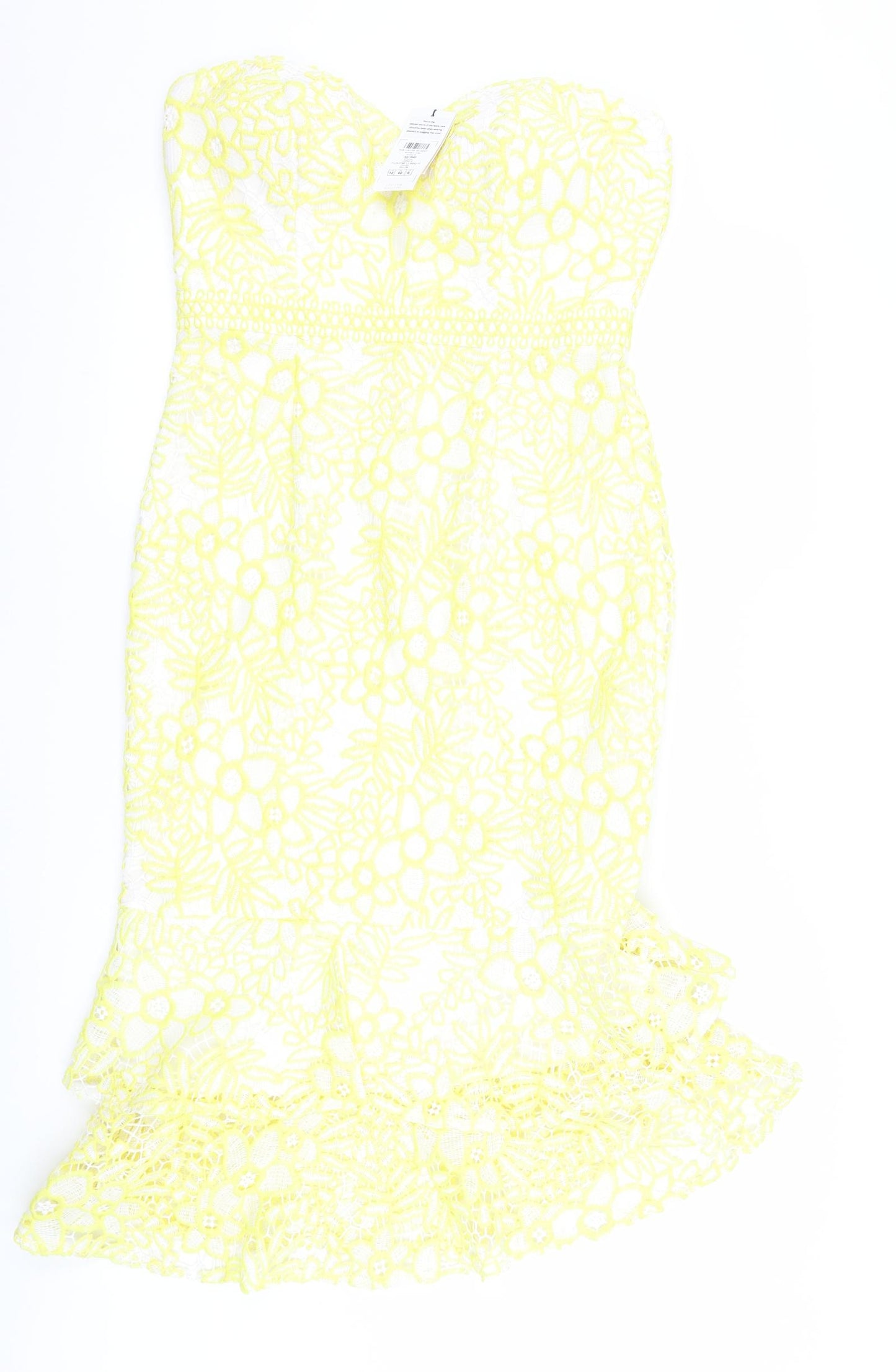 Lipsy Womens Yellow Floral  Mermaid  Size 12