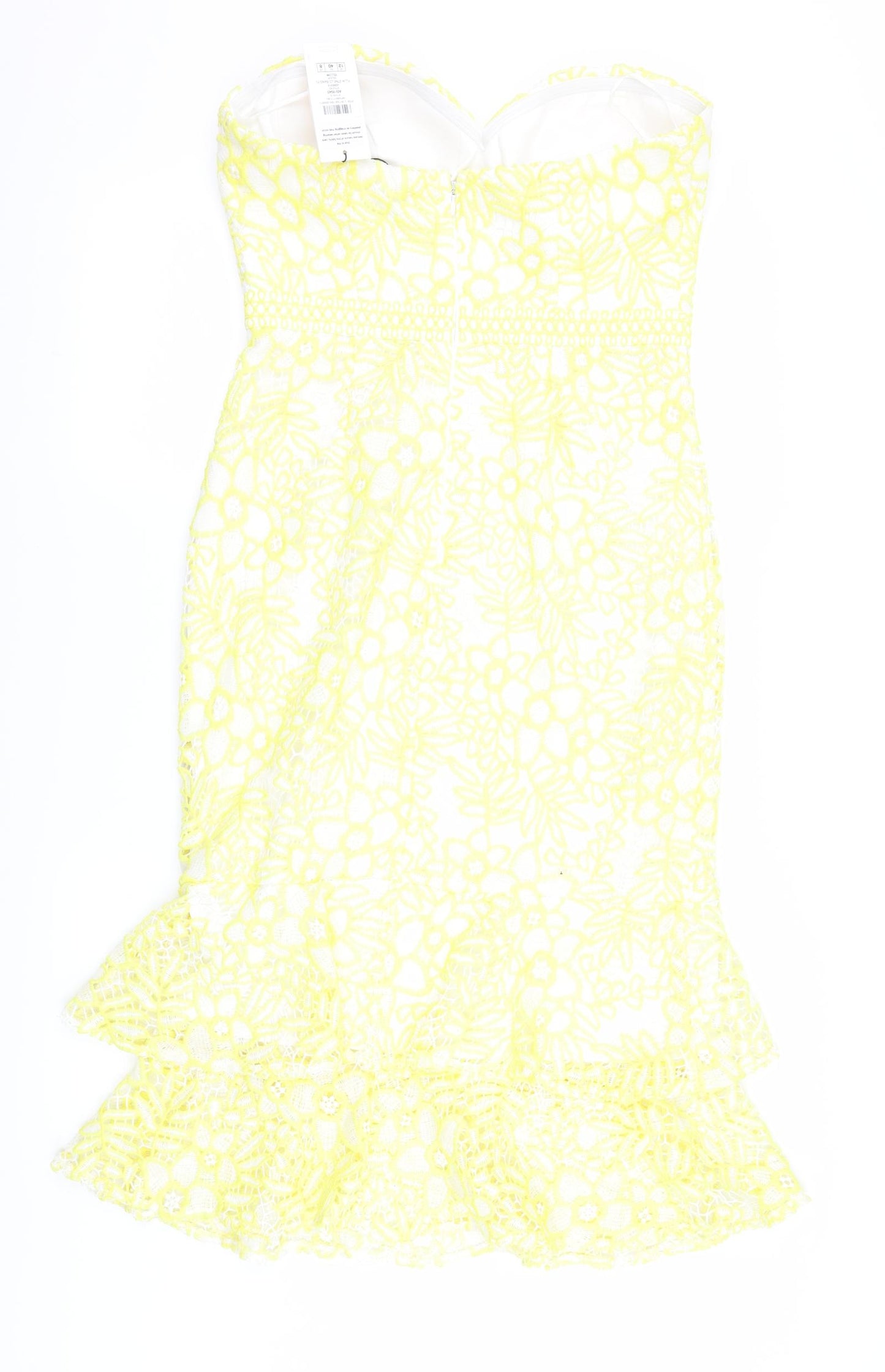 Lipsy Womens Yellow Floral  Mermaid  Size 12
