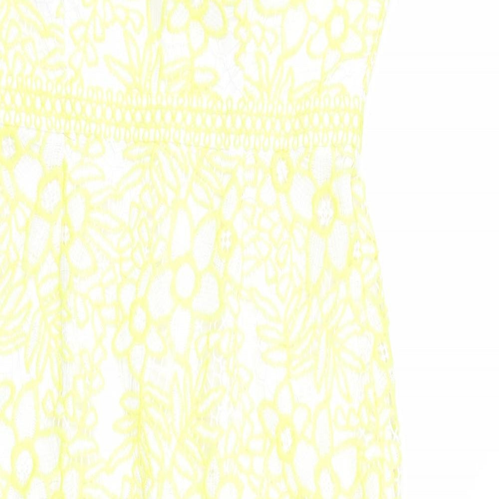 Lipsy Womens Yellow Floral  Mermaid  Size 12