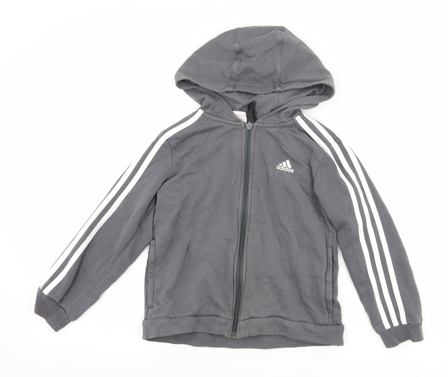 adidas Boys Grey   Full Zip Hoodie Size 7-8 Years