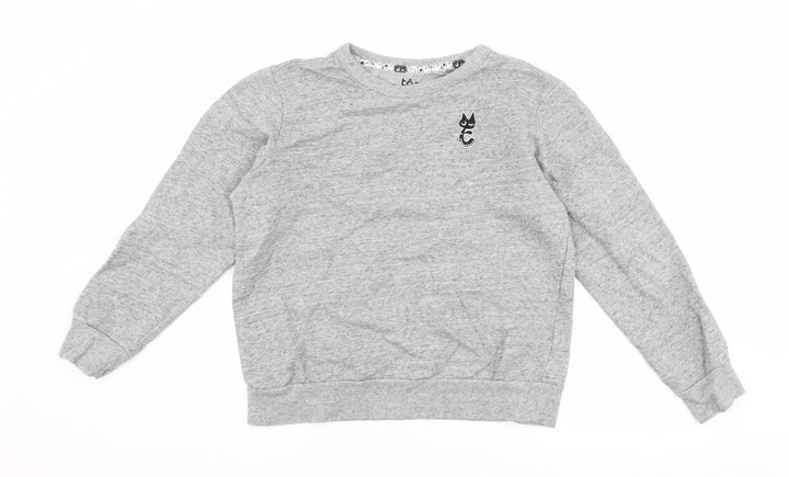tout a coup Girls Grey   Pullover Sweatshirt Size 14 Years  - cat