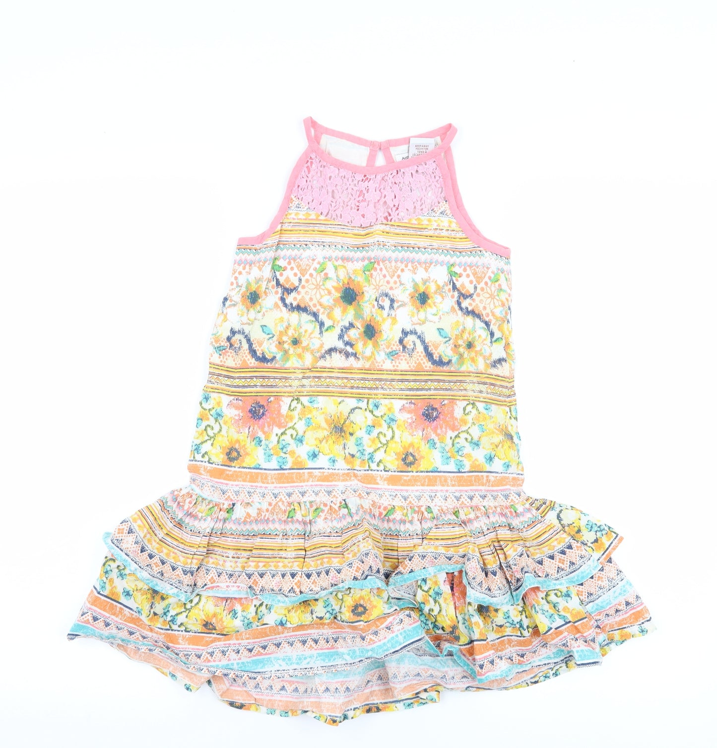 Aphorism Girls Yellow Floral  Shift  Size 6-7 Years