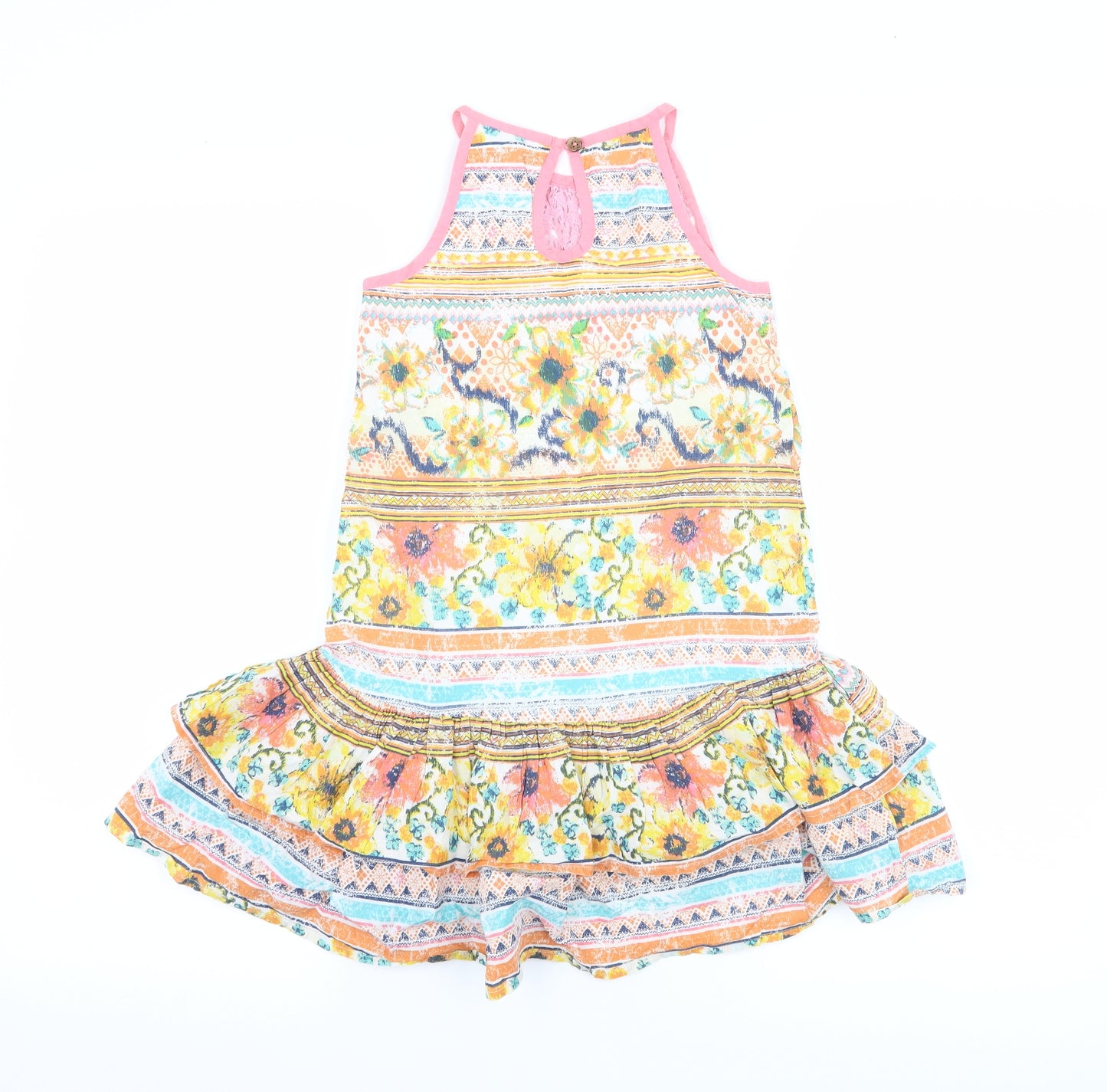 Aphorism Girls Yellow Floral  Shift  Size 6-7 Years
