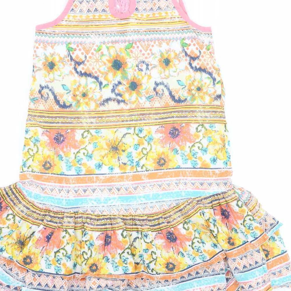 Aphorism Girls Yellow Floral  Shift  Size 6-7 Years