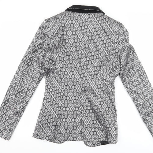 Dorothy Perkins Womens Silver Geometric  Jacket Suit Jacket Size 8