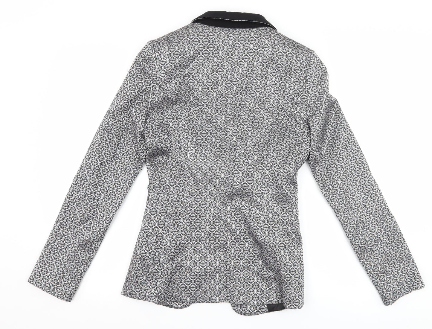 Dorothy Perkins Womens Silver Geometric  Jacket Suit Jacket Size 8