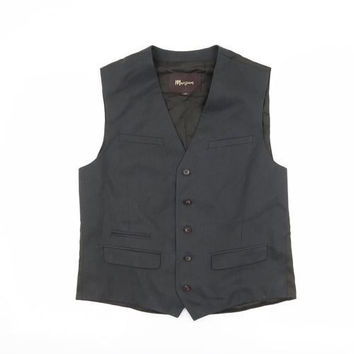 Monsoon Mens Grey Striped  Jacket Suit Waistcoat Size 42