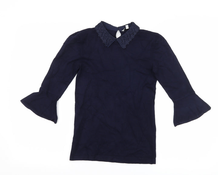 Warehouse Womens Blue   Basic T-Shirt Size 6