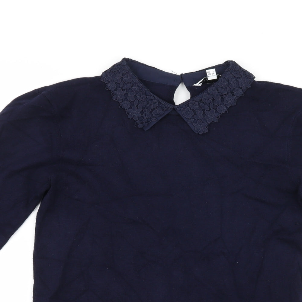 Warehouse Womens Blue   Basic T-Shirt Size 6