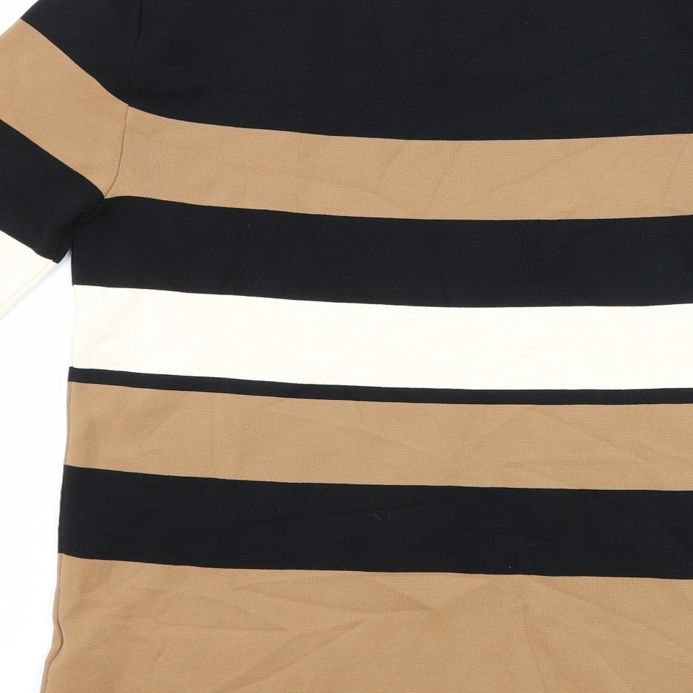 NEXT Womens Brown Striped  Basic T-Shirt Size 8