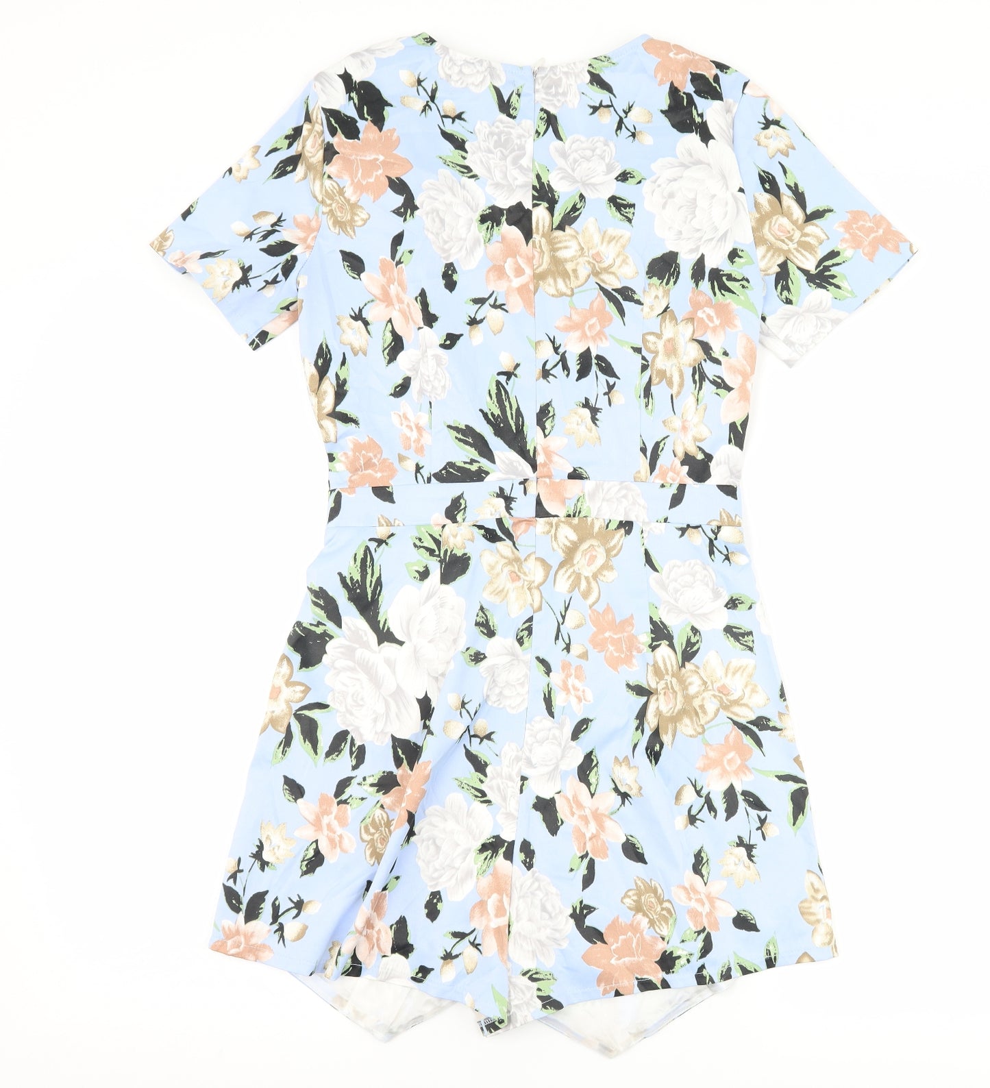 Missguided Womens Blue Floral  Playsuit One-Piece Size 8