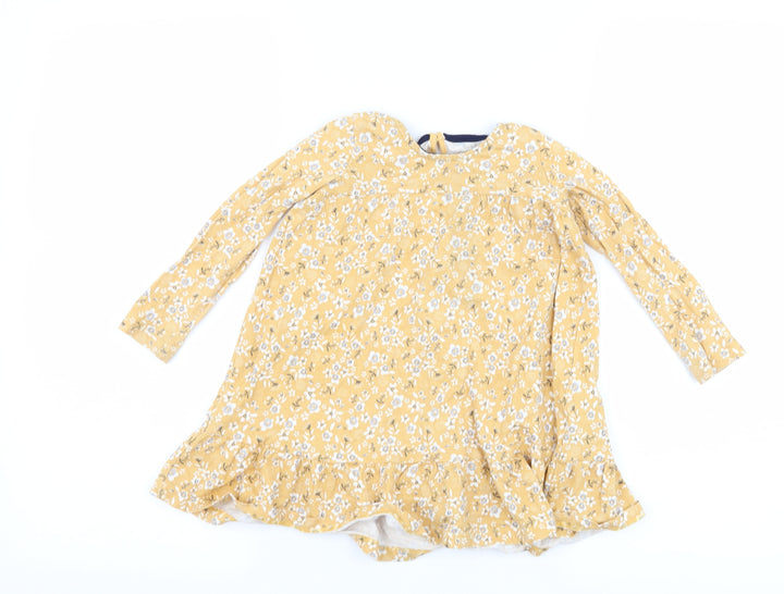 F&F Girls Yellow Floral  A-Line  Size 18-24 Months