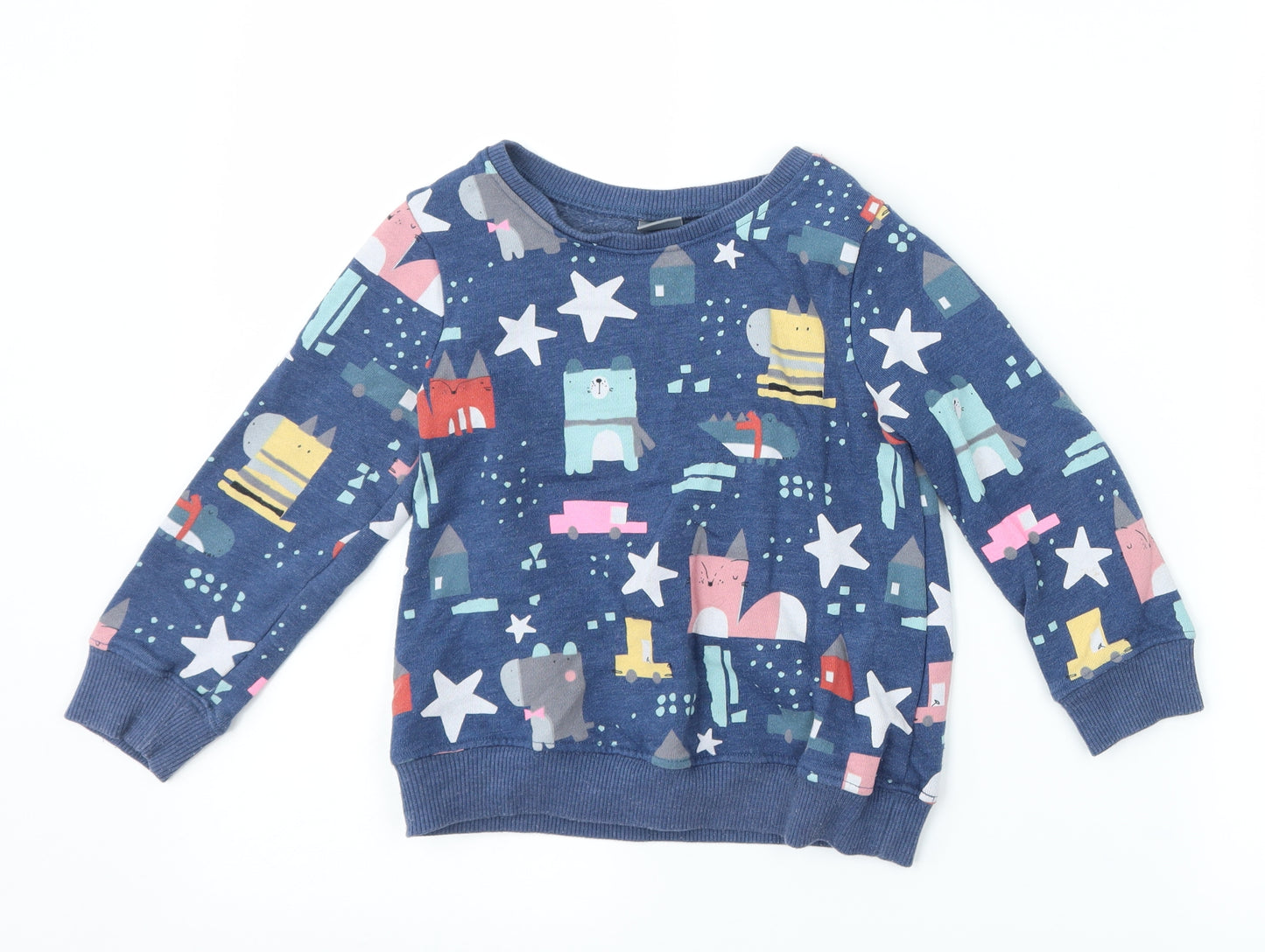 NEXT Boys Blue   Pullover Sweatshirt Size 3-4 Years  - animals