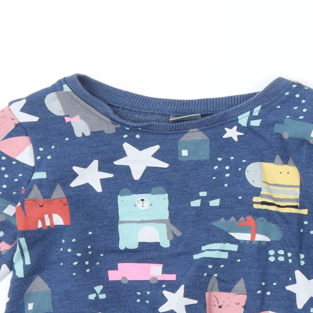 NEXT Boys Blue   Pullover Sweatshirt Size 3-4 Years  - animals