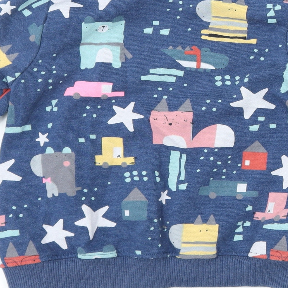 NEXT Boys Blue   Pullover Sweatshirt Size 3-4 Years  - animals