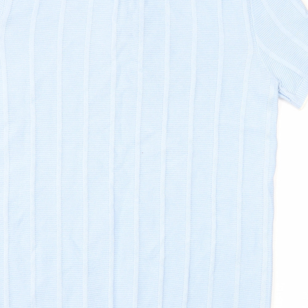 River Island Mens Blue Striped   Polo Size XL
