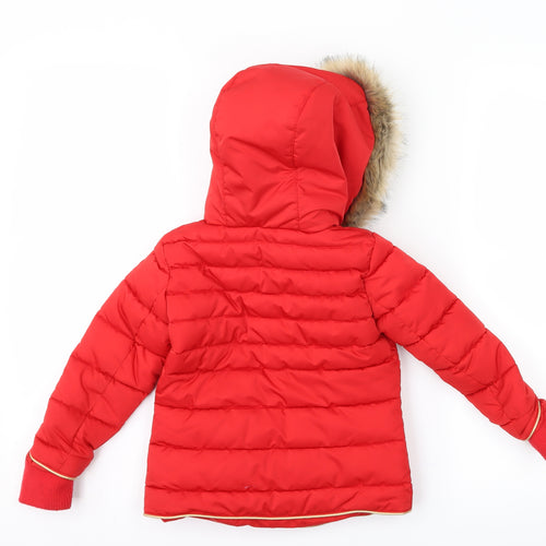 McKenzie Girls Red   Puffer Jacket Coat Size 3-4 Years