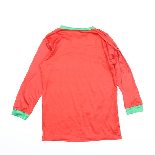 Preworn Boys Red   Basic T-Shirt Size 10 Years  - Christmas