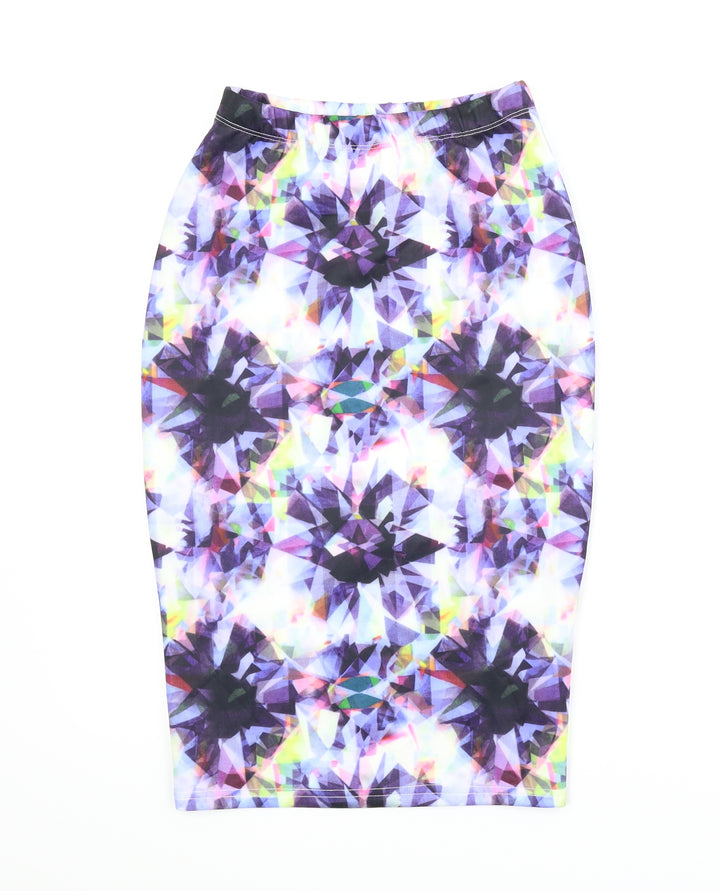 AX Paris Womens Purple Argyle/Diamond  Straight & Pencil Skirt Size 8