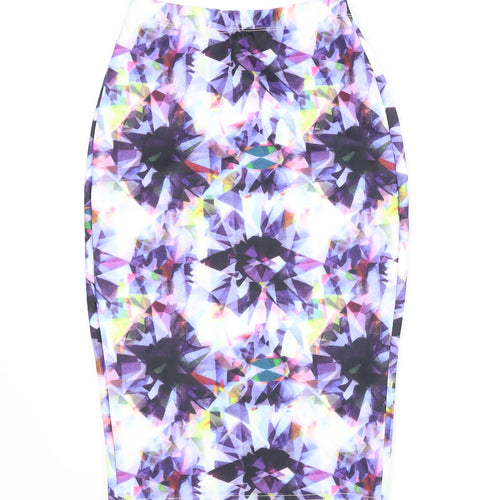 AX Paris Womens Purple Argyle/Diamond  Straight & Pencil Skirt Size 8