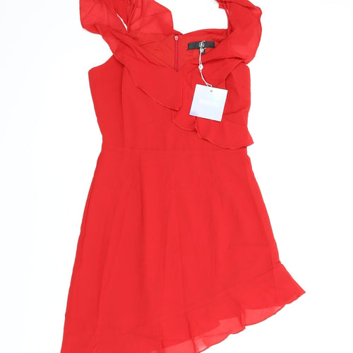 Misguided Womens Red   Fit & Flare  Size 8
