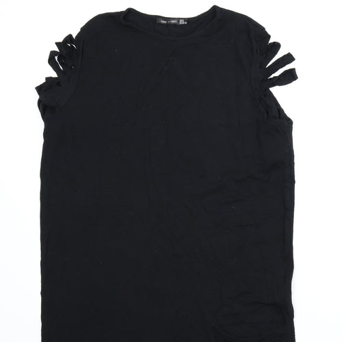 I SAW IT FIRST Womens Black   Tunic T-Shirt Size 8