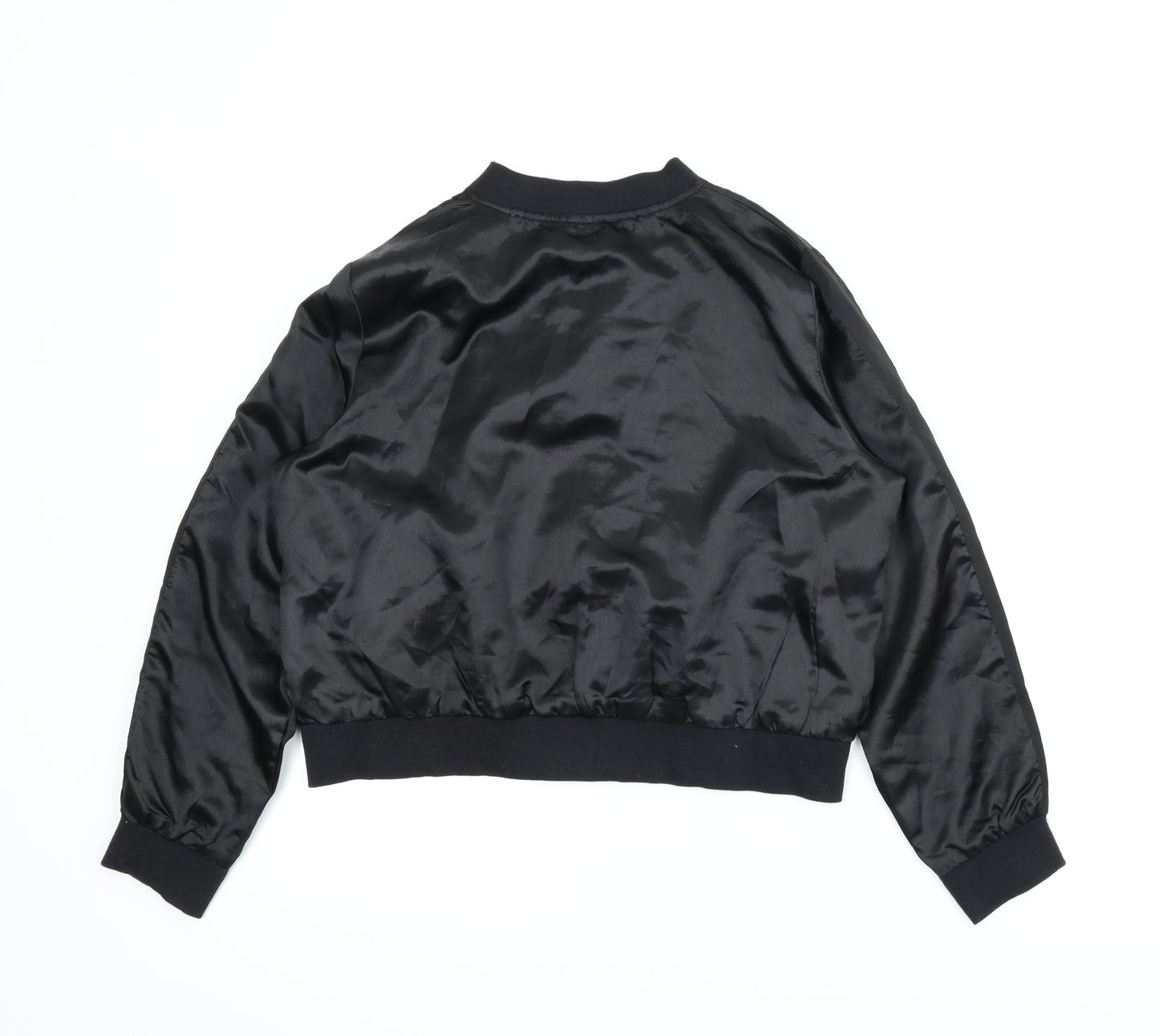 Cosmic Womens Black Animal Print  Bomber Jacket Jacket Size 14