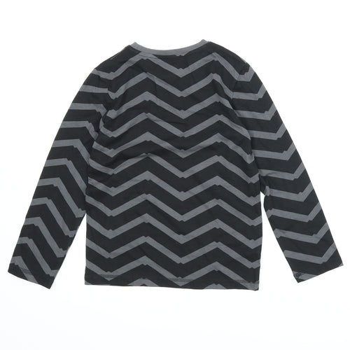 TU Boys Grey Striped  Basic T-Shirt Size 7 Years