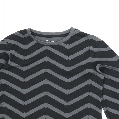TU Boys Grey Striped  Basic T-Shirt Size 7 Years