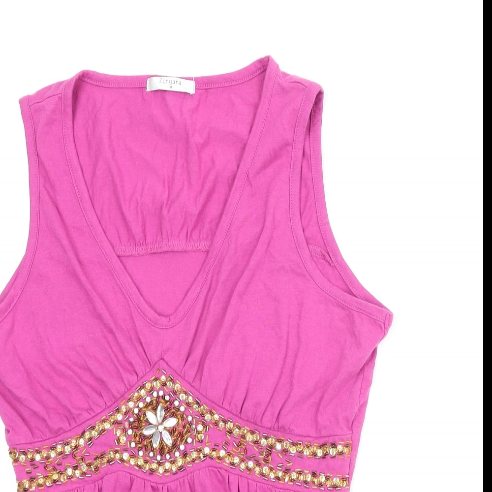 Zingara Womens Purple   Basic Blouse Size M