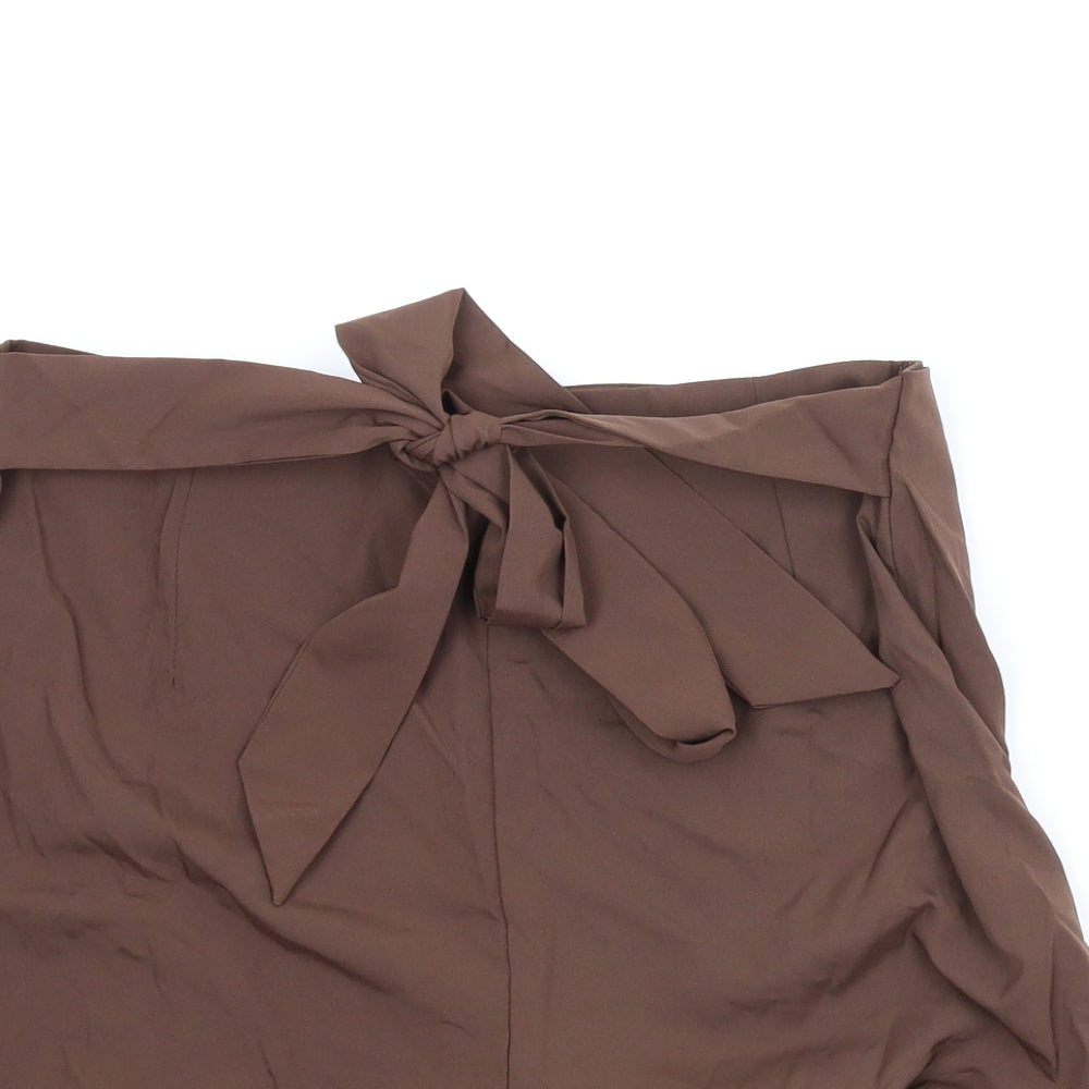 SheIn Womens Brown   Paperbag Shorts Size L