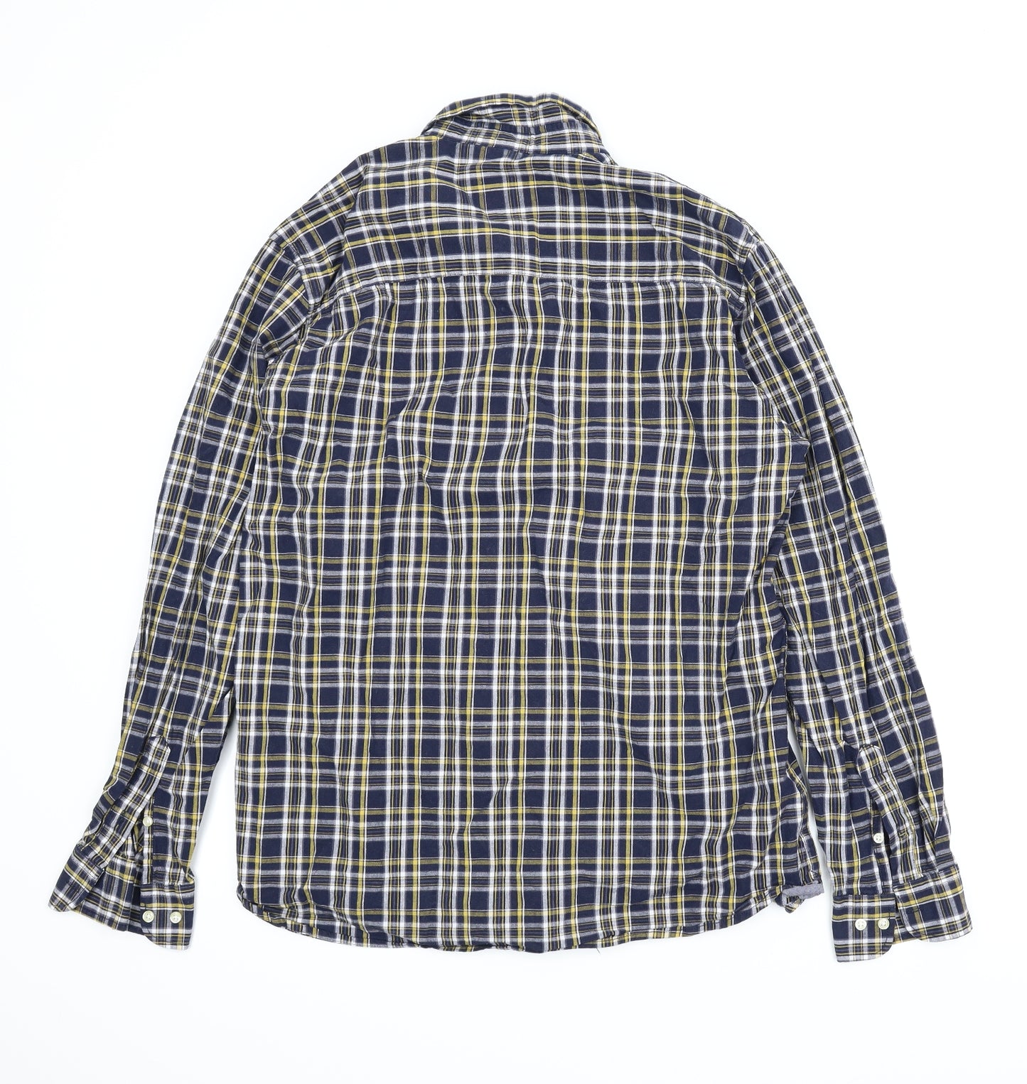 Rhino Mens Blue Plaid   T-Shirt Size L