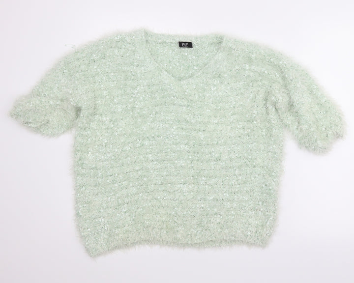 F&F Womens Green   Pullover Jumper Size 16