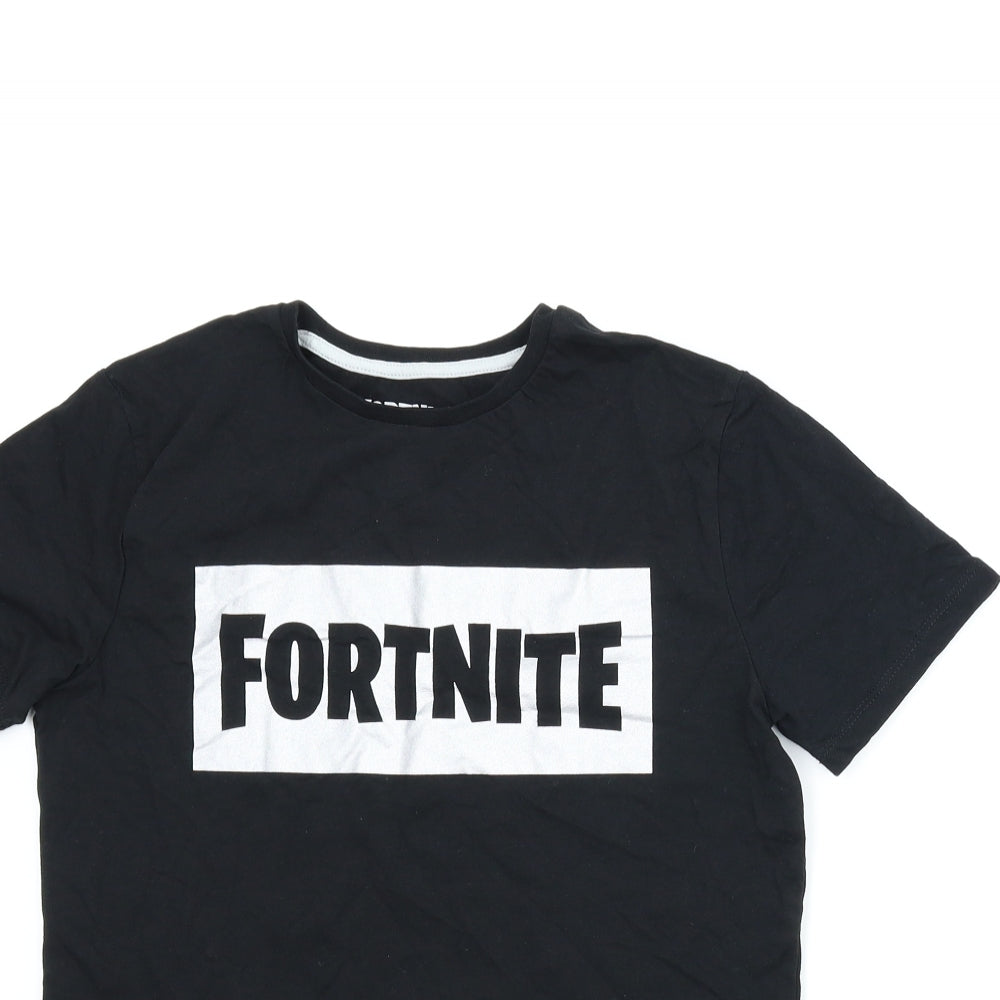 Primark Boys Black   Basic T-Shirt Size M  - Fortnite